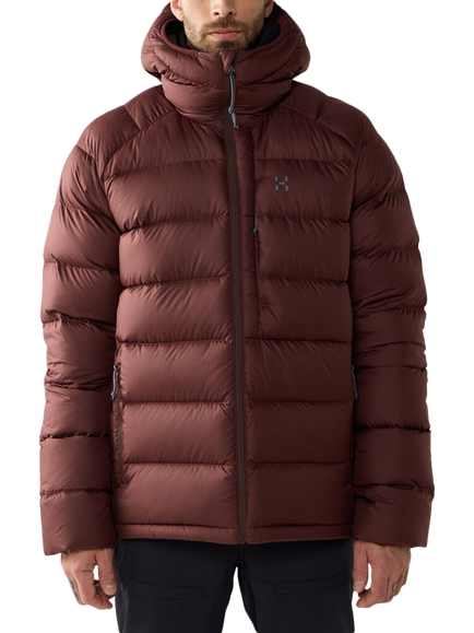 Haglöfs Rosson Down Hooded Jacket, Maroon Trail, Maroon Trail