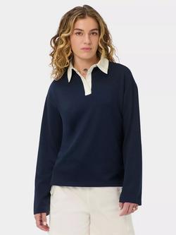 Sweaty Betty Relaxed Fit Rugby Shirt, Mid Blue, Mid Blue