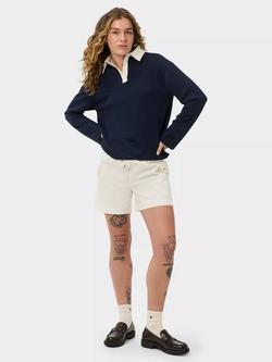 Sweaty Betty Relaxed Fit Rugby Shirt, Mid Blue - view 2, Mid Blue