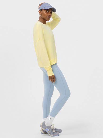 Sweaty Betty Cropped Boxy Sweatshirt, Chalk Yellow - view 2, Chalk Yellow