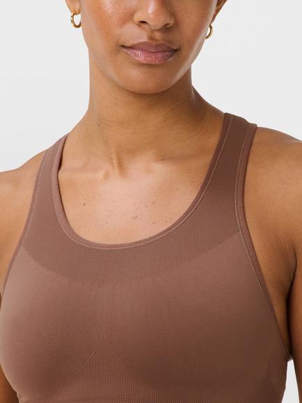 Sweaty Betty Stamina Seamless Sports Bra, Chestnut Brown - view 2, Chestnut Brown