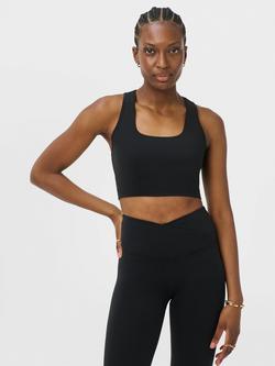 Sweaty Betty Studio All Day Wrap Longline Bra, Black, Black
