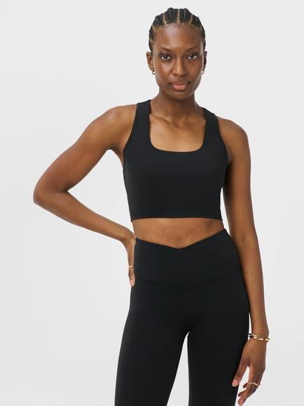 Sweaty Betty Studio All Day Wrap Longline Bra, Black, Black