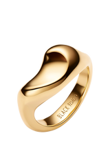 Maria Black Biomorphic 3D Saddle Ring, Gold