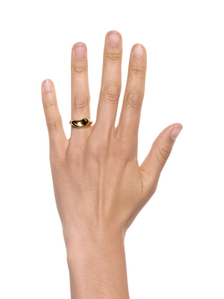 Maria Black Biomorphic 3D Saddle Ring, Gold - view 2, Gold