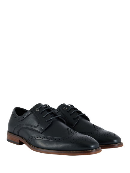 V.GAN Vegan Mocha Brogue Shoes, Black - view 2, Black