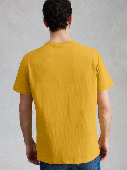 White Stuff Abersoch Cotton Regular Fit Short Sleeve Print T-Shirt, Yellow - view 2, Yellow