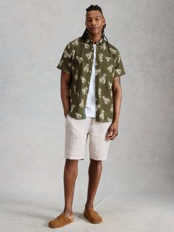 White Stuff Finsbury Cotton Regular Fit Lobster Print Shirt, Green, Green