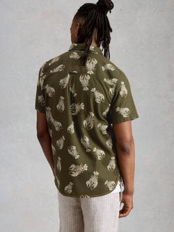 White Stuff Finsbury Cotton Regular Fit Lobster Print Shirt, Green - view 2, Green