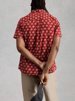 White Stuff Finsbury Cotton Regular Fit Abstract Shirt, Red - view 2, Red