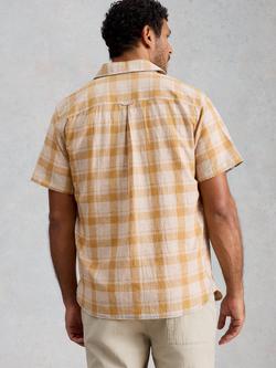 White Stuff Hayle Linen Blend Regular Fit Check Shirt, Yellow - view 2, Yellow