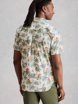 White Stuff Hayle Cotton Regular Fit Palm Print Shirt, White - view 2, White