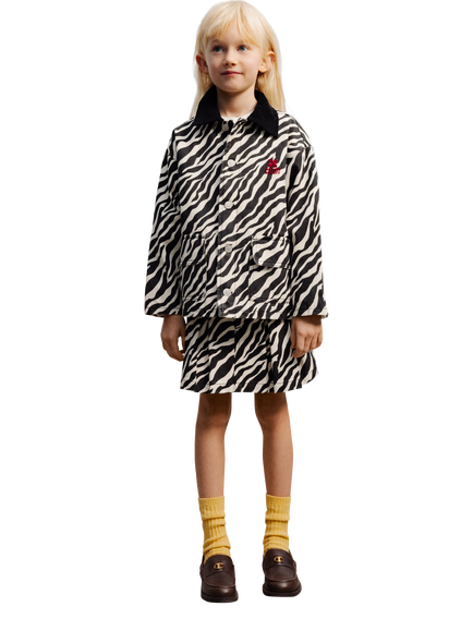 The New Society Kids' Dakota Denim Jacket, Zebra Print, Zebra Print