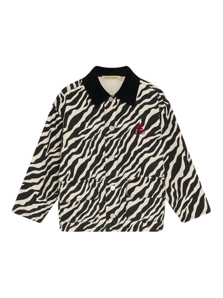The New Society Kids' Dakota Denim Jacket, Zebra Print - view 2, Zebra Print