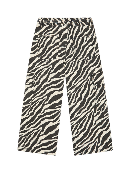 The New Society Kids' Dakota Wide-Leg Trousers,  Zebra Print - view 2, Zebra Print