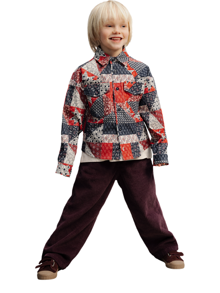 The New Society Kids' Quill Patchwork Corduroy Jacket, Multi, Multi