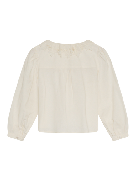The New Society Kids' Soleil Long Sleeve Ruffle Blouse, White - view 2, White