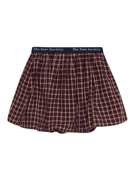 The New Society Kids' Orbit Bubble Skirt, Brown - view 2, Red/Multi
