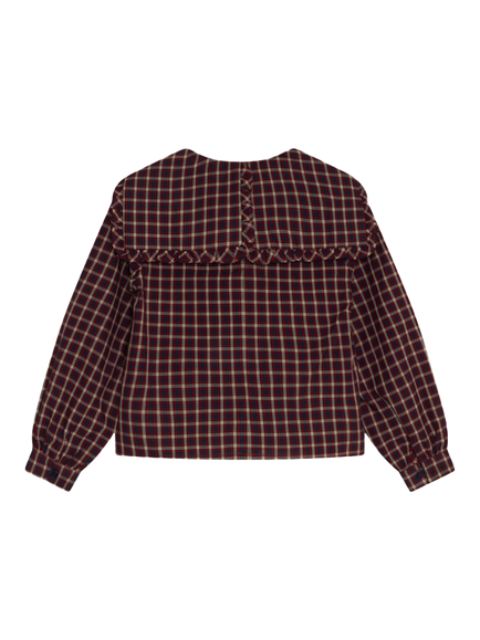 The New Society Kids' Orbit Long Sleeve V-Neck Blouse, Brown - view 2, Red/Multi