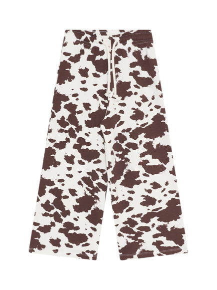 The New Society Kids' Cow Print Drawstring Joggers, Multi, Multi