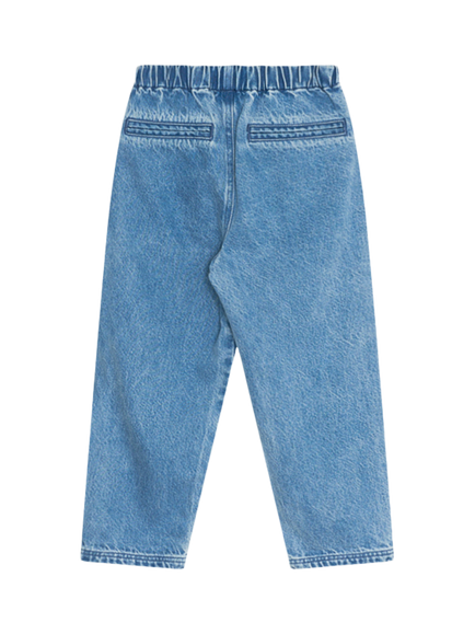 The New Society Kids' Drawstring Denim Trousers, Blue - view 2, Blue