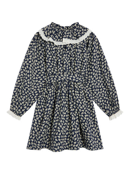 The New Society Kids' Long Sleeve Floral Dress, Fleckers Print - view 2, Fleckers Print