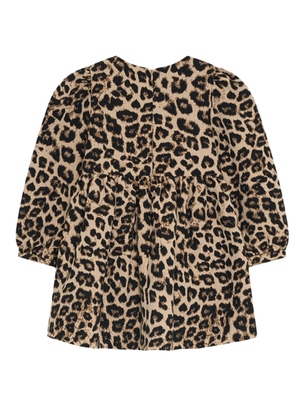 The New Society Kids' Moosie Long Sleeve Leopard Dress, Mossie Jacquard - view 2, Mossie Jacquard
