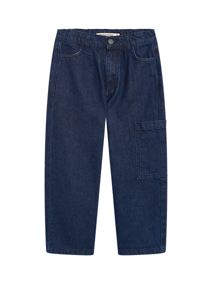The New Society Kids' Baggy Trousers, Dark Blue Denim, Dark Blue Denim