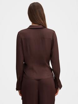 Forever New Maude Drape Shirt, Brown - view 2, Brown Co-ord