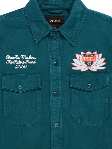 Deus Ex Machina Cotton Sacred Chest Shirt, Racing Green - view 2, Racing Green