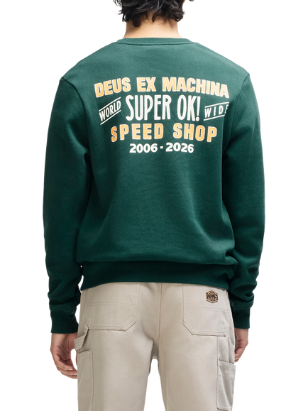 Deus ex Machina Chessboxin Cotton Blend Sweatshirt, Racing Green - view 2, Racing Green