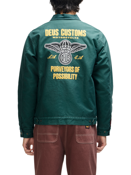 Deus ex Machina Cutaway Cotton Bomber Jacket, Racing Green - view 2, Racing Green
