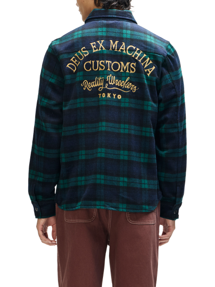 Deus ex Machina Maxwell Check Wool Blend Shirt, Green Check - view 2, Green Check