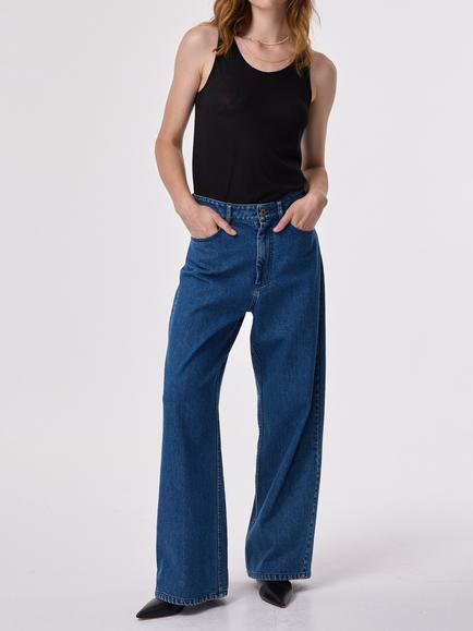 AKYN Jude Wide Leg Jeans, Midwash - view 2, Midwash