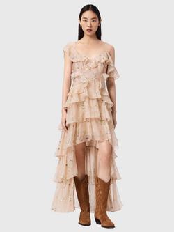 ottie a-line maxi dress Otta Maxi Dress A-Line with Split Tri-Back Thick Strap in Black main image 1