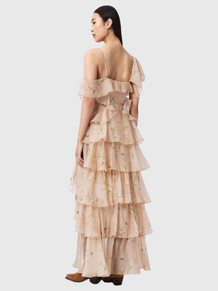 AllSaints Sienna Dress, Pop Pink - view 2, Empoli Pop Pink