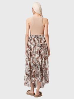 AllSaints Zenia Abstract Midi Dress containing LENZING™ ECOVERO™ Viscose - view 2, Pink
