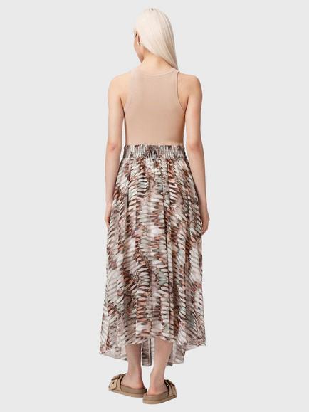 AllSaints Zenia Abstract Midi Dress containing LENZING™ ECOVERO™ Viscose - view 2, Pink