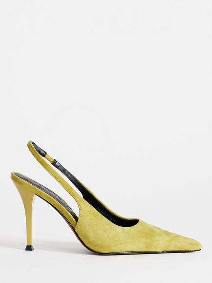 Topshop Anya Heeled Sling Back Shoes, Olive, Green