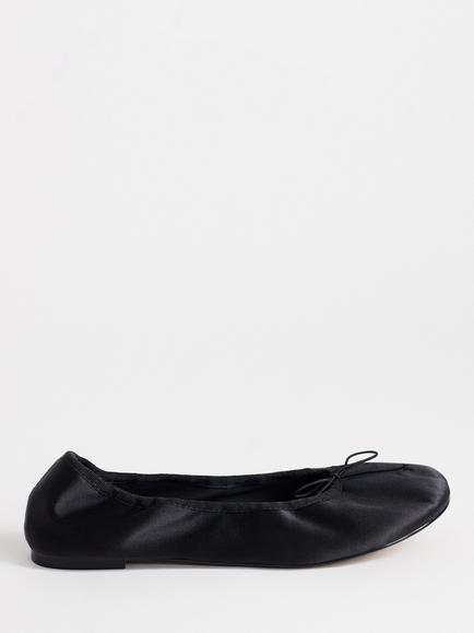 Topshop Dorothy Bow Detail Ballerina Pumps, Black, Black