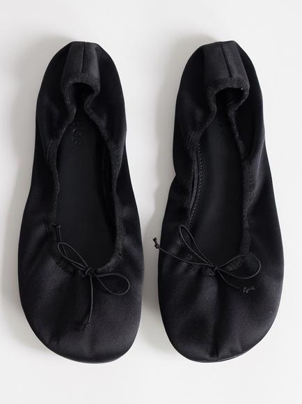 Topshop Dorothy Bow Detail Ballerina Pumps, Black - view 2, Black