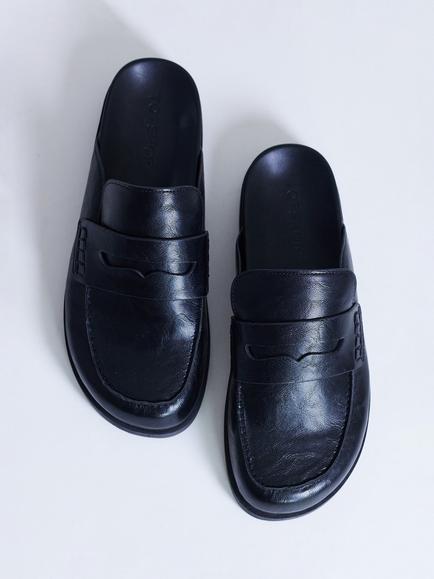 Topshop Addie Mule Loafers, Black - view 2, Black