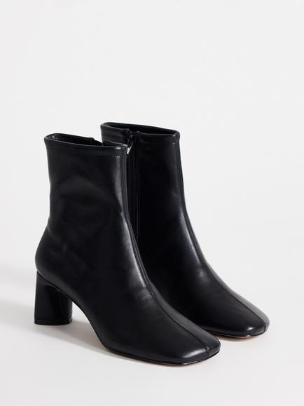 Topshop Kenna Leather Block Heel Ankle Boots, Black - view 2, Black Black