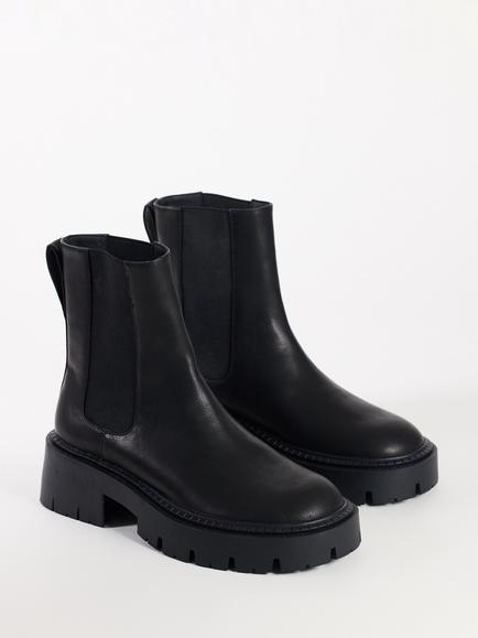 Topshop Leon Chunky Chelsea Boots, Black Black - view 2, Black Black