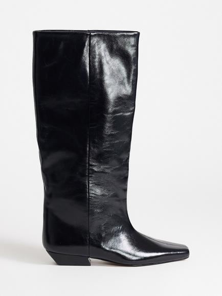 Topshop Pablo Pull On Cowboy Boots, Black, Black Black