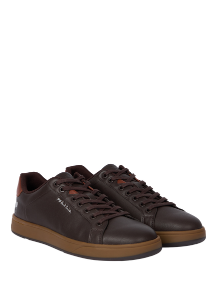 Paul Smith Albany Leather Lace Up Trainers, Brown - view 2, Brown