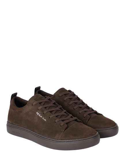 Paul Smith Lee Nubuck Lace Up Trainers, Chocolate - view 2, Chocolate