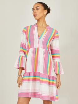 Yumi Cotton Stripe Tunic Dress, Multi, Multi