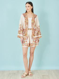Yumi Floral Border Shorts, Multi, Multi