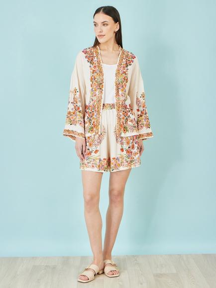 Yumi Floral Border Shorts, Multi, Multi